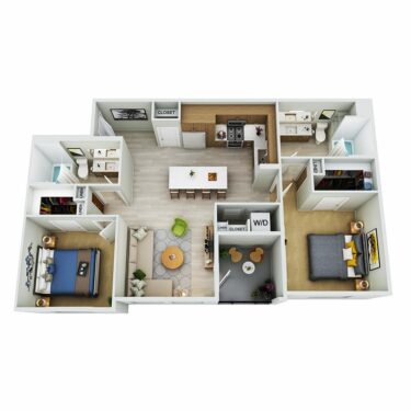Rendering of the B1 floor plan