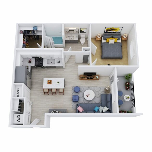 Rendering of the A2-L1 floor plan