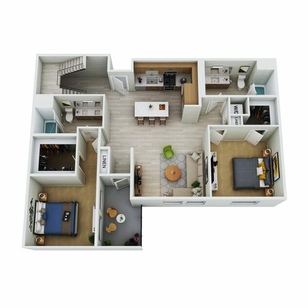Rendering of the B4.1 floor plan