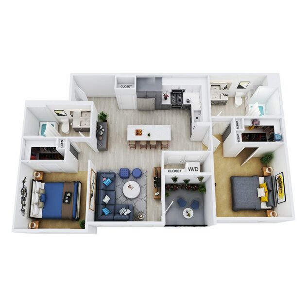 Rendering of the A5 floor plan